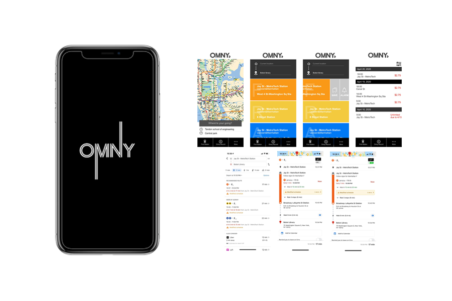 OMNY app UI design